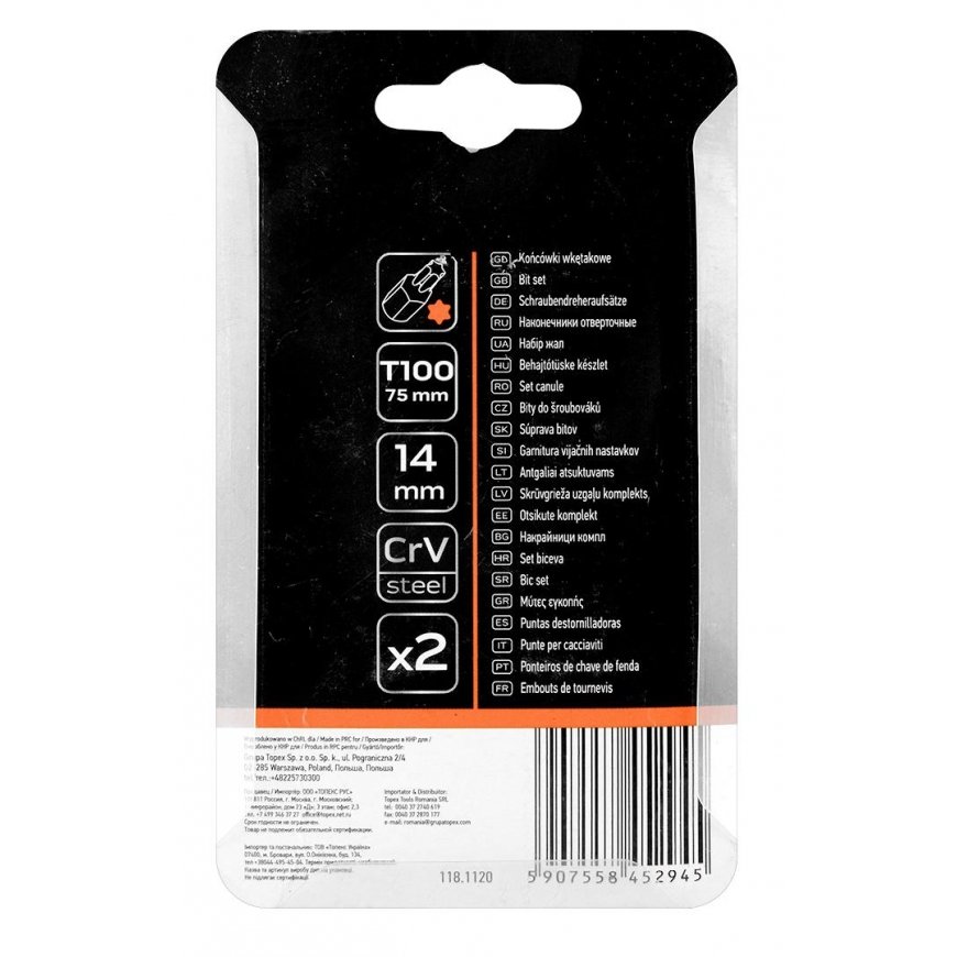 Neo TORX TIP T100 X 75 MM S2 X 2 pcs. 10-960 NEO – 3