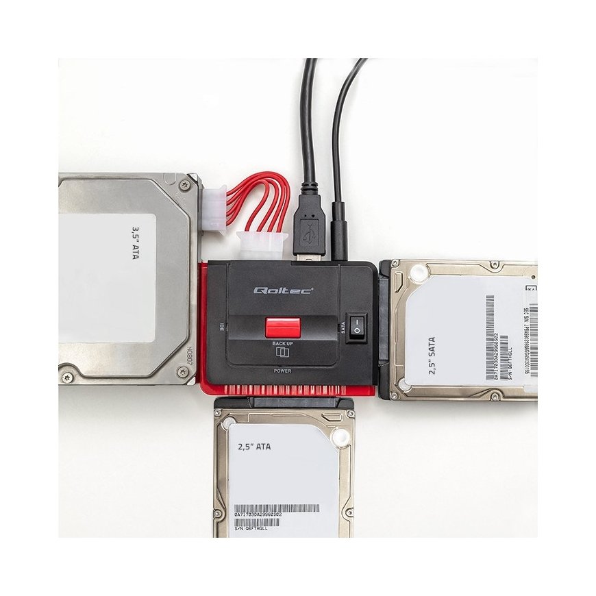 Qoltec 50645 adapteris USB 3.0 uz IDE | SATA III – 3