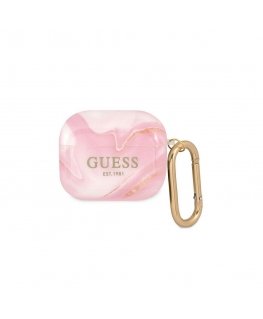 Guess Protective case GUA3UNMP Marble Collection for AirPods 3, pink