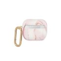 Guess Protective case GUA3UNMP Marble Collection for AirPods 3, pink