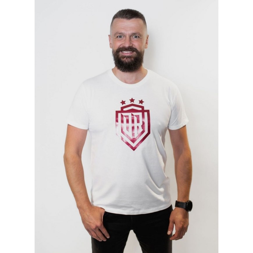Dinamo - Men's T-SHIRT M «DINAMO» WITH RED METALLIC PRINTING White