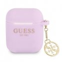 Guess GUA2LSC4EU AirPods Cover Purple/Purple Silicone Charm 4G Collection