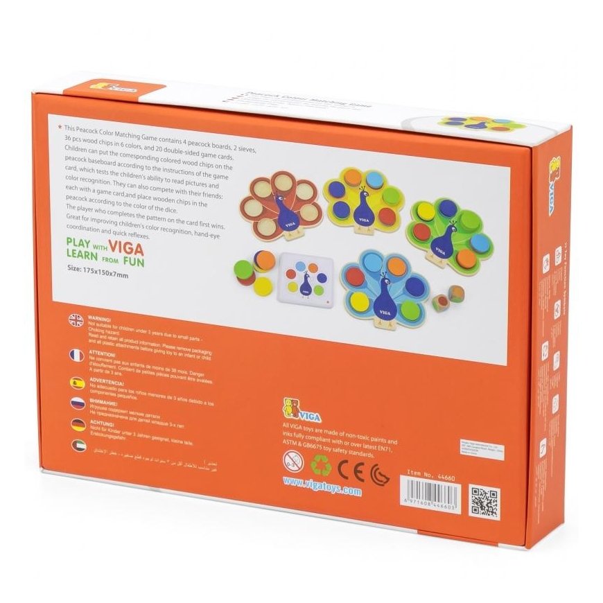 Viga Toys VIGA Medinis žaidimas Dyginti spalvas Paviją Montessori Ogon + Chartijos – 4