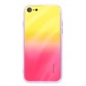 Evelatus - iPhone 7/8/SE2020/SE2022 Water Ripple Full Color Electroplating Tempered Glass Gradient Yellow-Pink