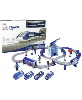 Lean Cars Import leantoys Set Town Police Train Blue 203 km/h