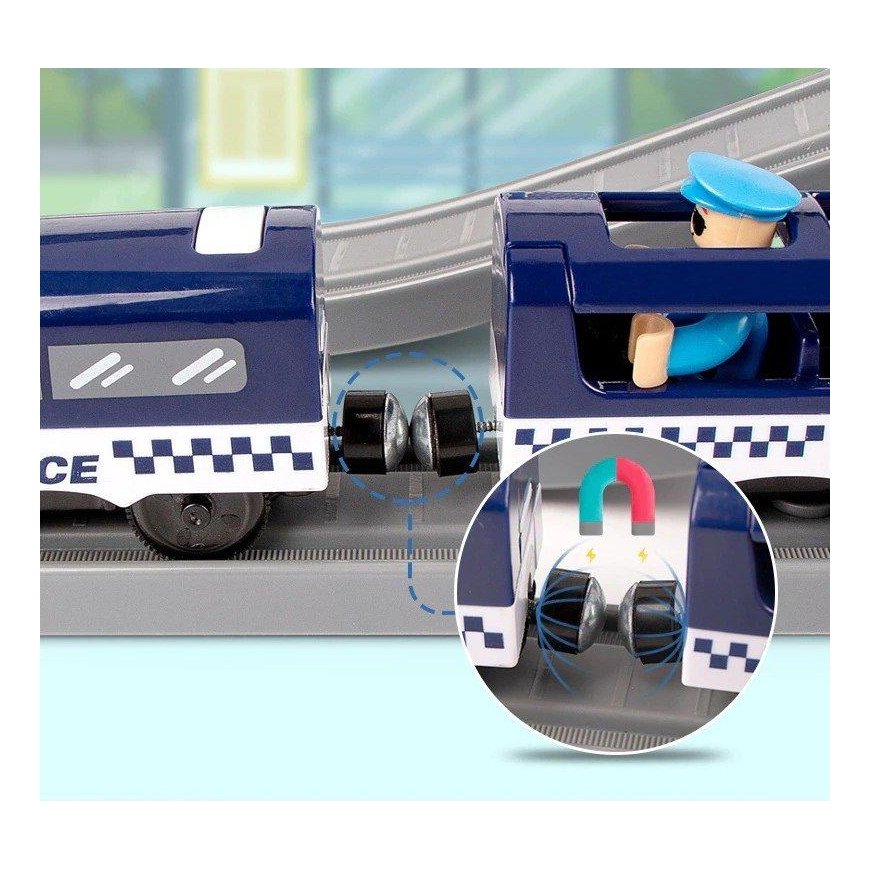 Lean Cars Import leantoys Set Town Police Train Blue 203 km/h – 4