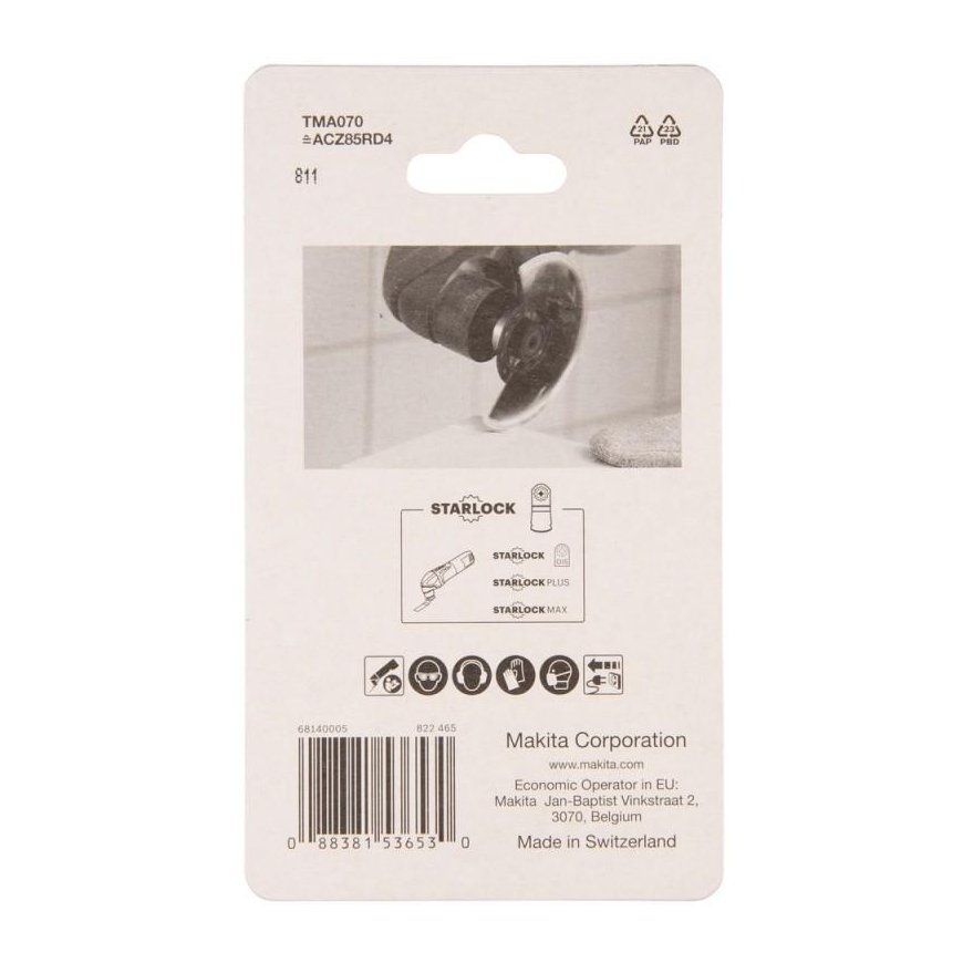 Makita B-65034 MULTITOOL segmented round blade 85mm TMA070 DIAMOND , STARLOCK, For soft materials, FRP fiber – 3