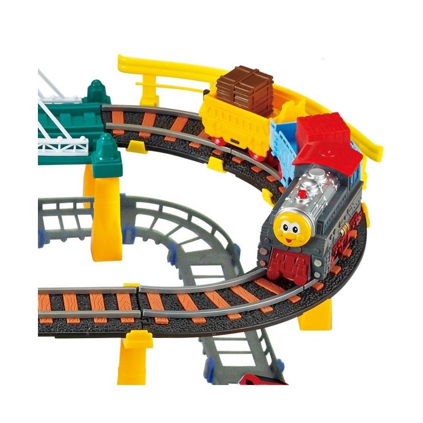 WOOPIE Electric Railway 2in1 Race Track Train Viaduct Auto XXL 192 El. – 5