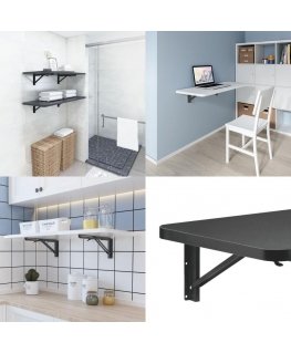 Holder MACLEAN MC-876 Wall Folding Shelf Table Brackets up to 50kg Solid Complete Set Brackets + Assembly elements