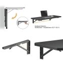 Laikiklis MACLEAN MC-876 Wall Folding Shelf Table Brackets iki 50kg Solid Complete Set Brackets + Assembly elements