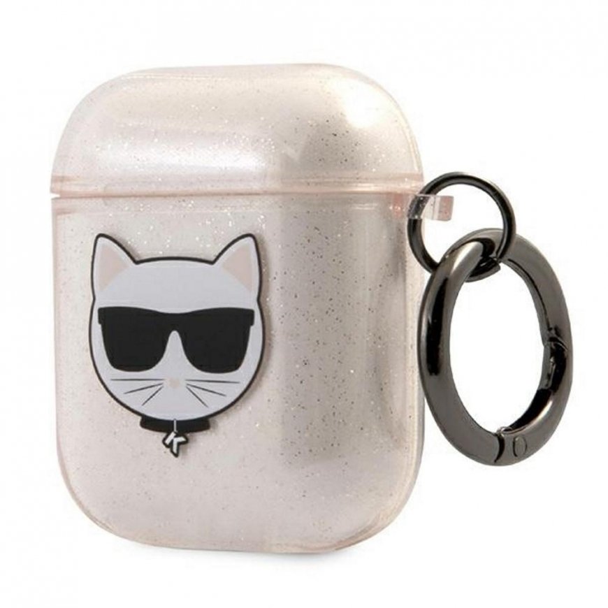 Karl Lagerfeld Protective case KLA2UCHGD Glitter Choupette for AirPods 1/2, beige – 3