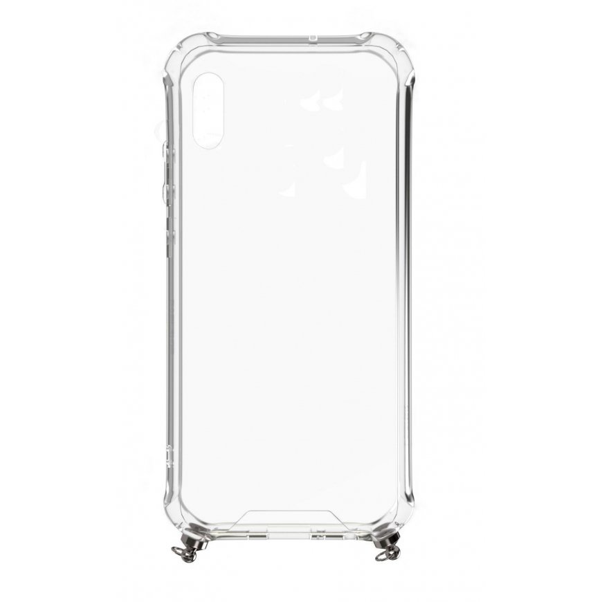 Evelatus Apple iPhone XS Max Silicone Transparent with Necklace TPU Strap Gold