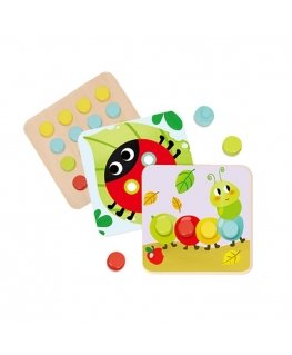 Tooky Toys TOOKY TOY puzzle blocks for children, animals, suitable for learning colors shapes + stencils