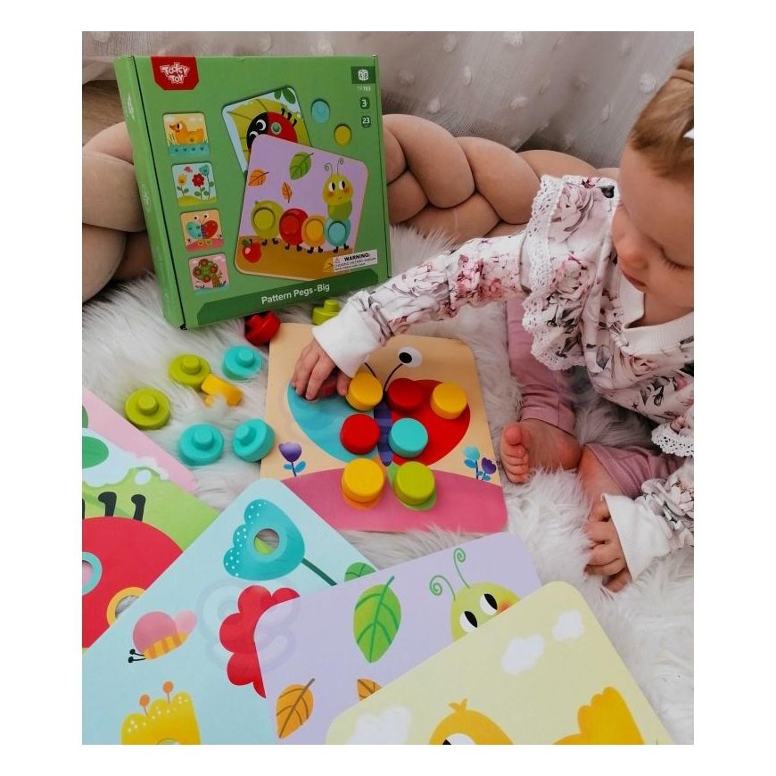 Tooky Toys TOOKY TOY puzzle blocks for children, animals, suitable for learning colors shapes + stencils – 4