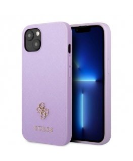 Guess GUHCP13SPS4MU iPhone 13 mini 5.4 inch Purple/Purple Hard Case Saffiano 4G Small Metal Logo