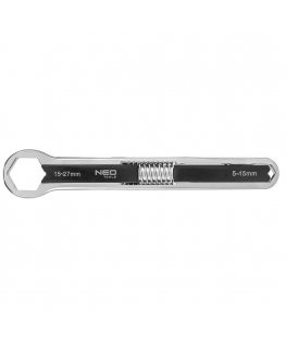 Neo Adjustable spanner with two ends 5 - 27 mm
