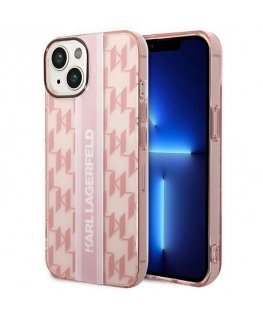 Case Karl Lagerfeld KLHCP14MHKLSPCP iPhone 14 Plus 6.7 Inch Hard Case Pink/Pink Mono Vertical Stripe