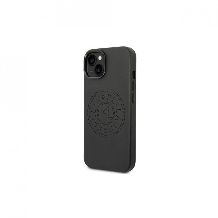 Case Karl Lagerfeld KLHCP14MFWHK iPhone 14 Plus 6.7 inch hardcase black/black leather perforated logo – 2