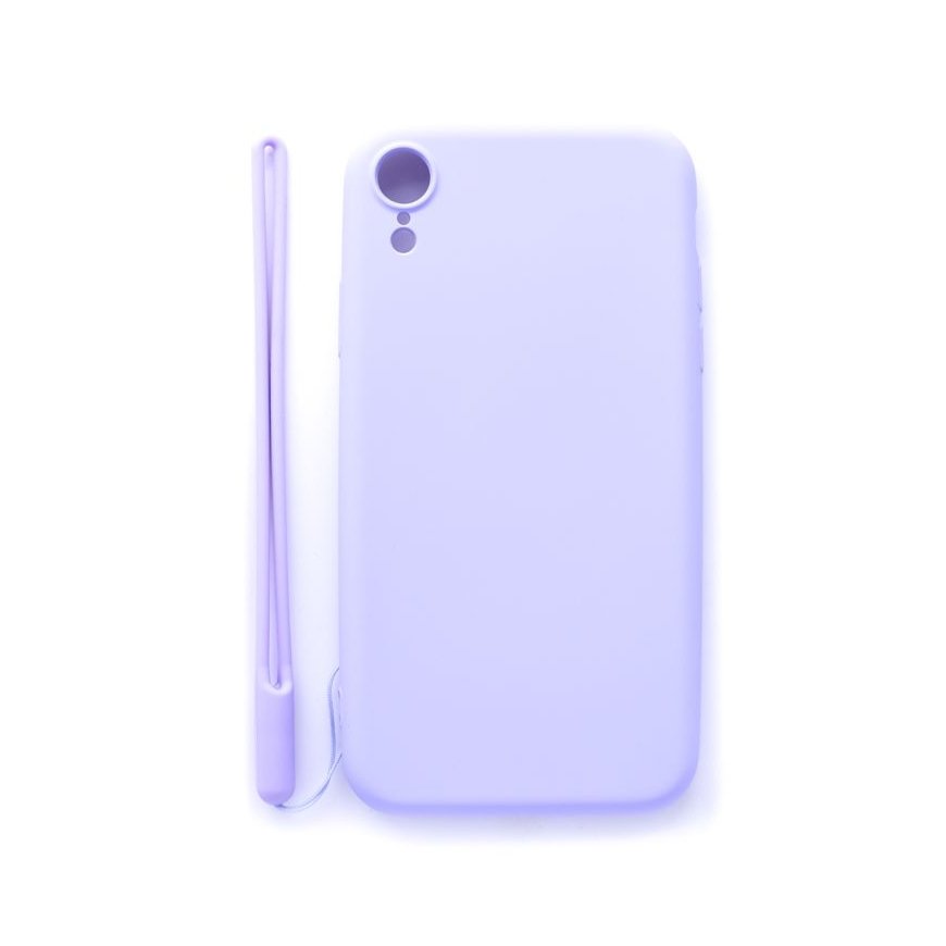 Evelatus Apple iPhone XR Soft Touch Silicone Case with Strap Purple