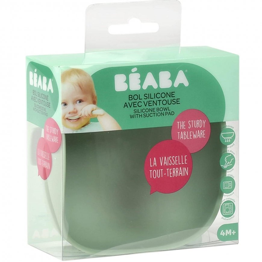 BEABA SILICONE BOWL WITH BOTTOM, SAGE Green – 2
