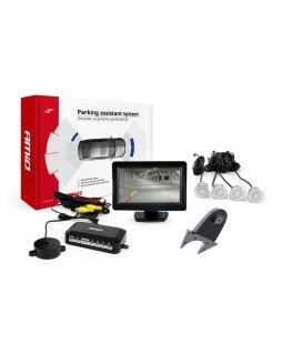 Amio Parking sensor kit tft01 4.3 inch with camera hd-502 and 4 sensors silver color