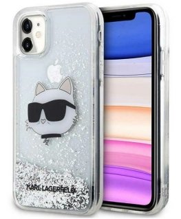 Karl Lagerfeld Apple iPhone 11/ XR hardcase Glitter Choupette Head Transparent Silver