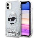 Karl Lagerfeld Apple iPhone 11/ XR hardcase Glitter Choupette Head Transparent Silver Karl Lagerfeld Apple iPhone 11/ XR hardcase Glitter Choupette Head Transparent Silver