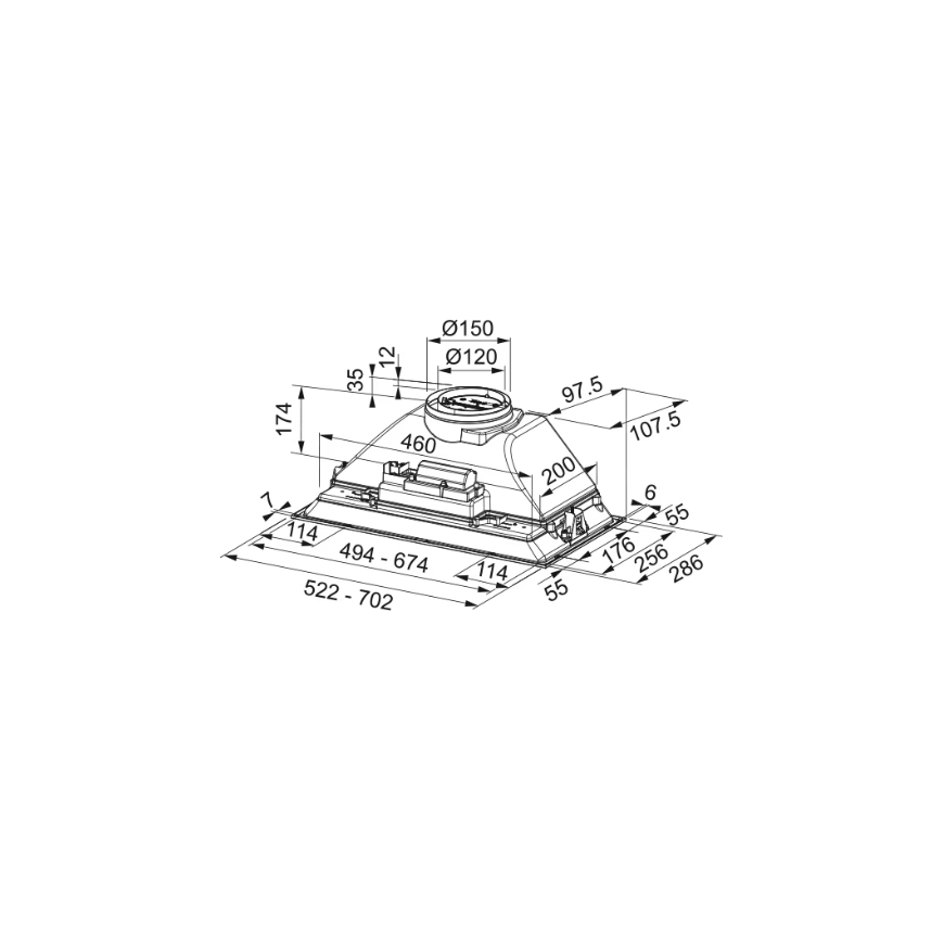 Built-in hood Franke FBI 525 XS 305.0599.507 – 2