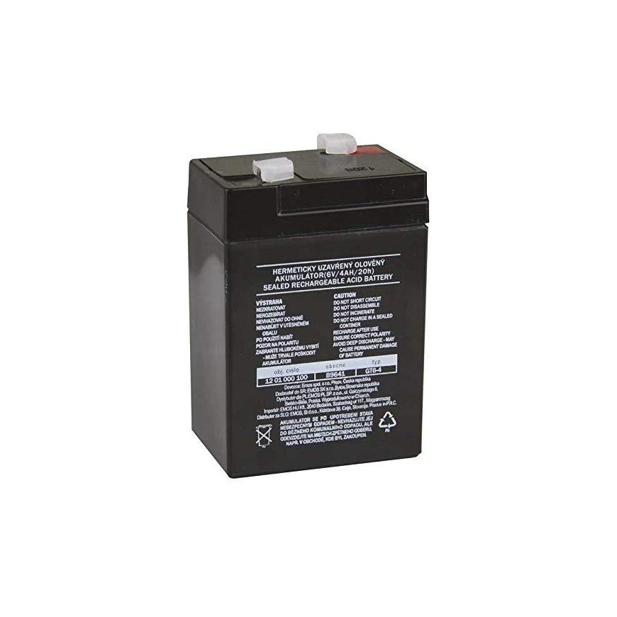 EMOS Lead battery AGM 6V 4Ah F4,7 (3388332) – 2