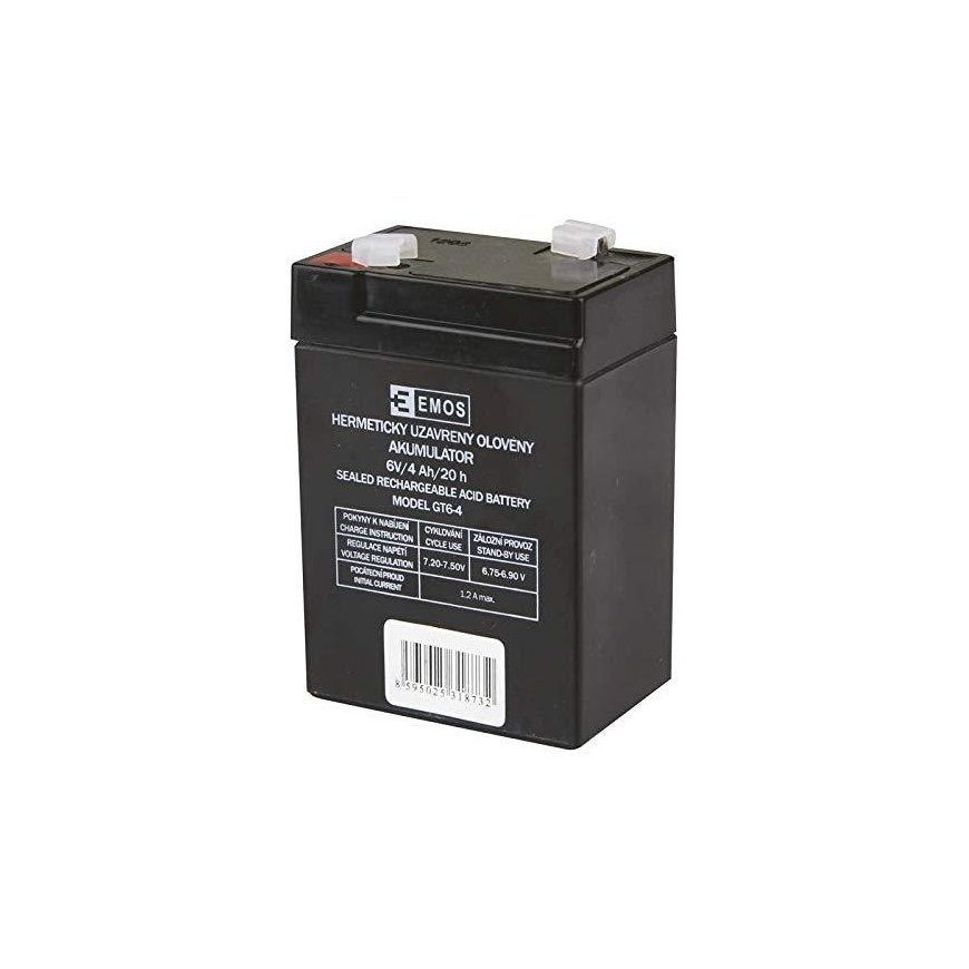 EMOS Lead battery AGM 6V 4Ah F4,7 (3388332) – 4