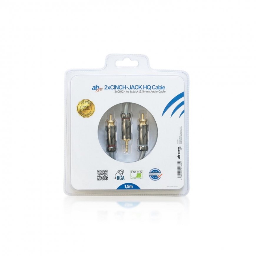 Ab Com 2 x HITCH to 3.5mm Jack HQ Audio Cable 1.5m RCA Solid High Quality