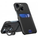 iLike Apple iPhone 14 Leather Stand Case cover card wallet with stand Black