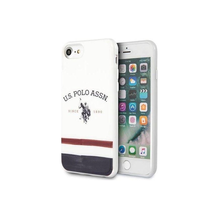 Case US Polo Assn US Polo USHCI8PCSTRB iPhone 7/8/SE 2020 white/white Tricolor Pattern Collection
