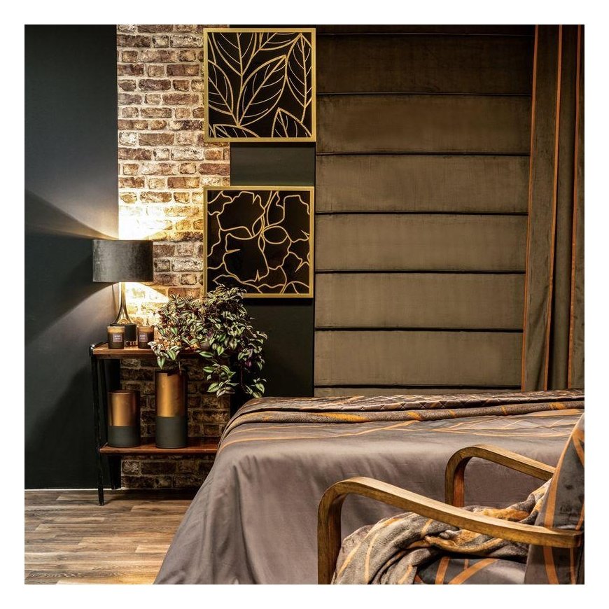 Eurofirany LIMITED COLLECTION Picture ALISMA2 with gold leaf print in gold frame, 53X53 cm – 2
