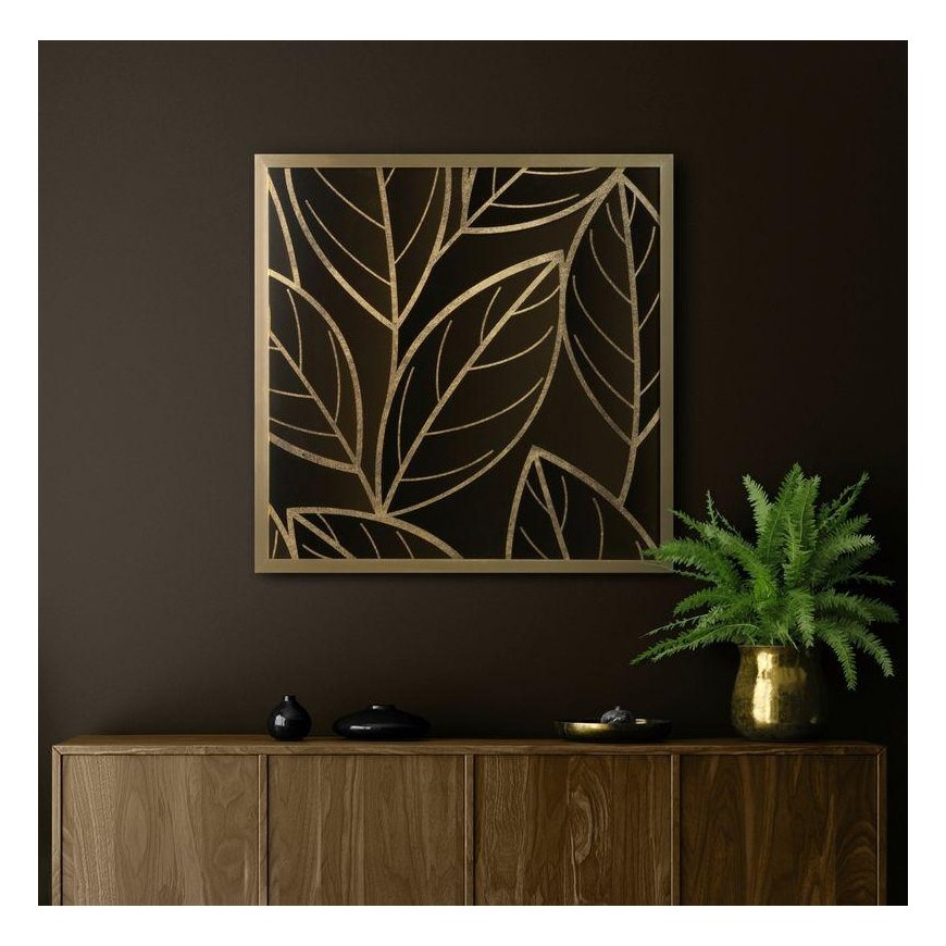 Eurofirany LIMITED COLLECTION Picture ALISMA2 with gold leaf print in gold frame, 53X53 cm – 4