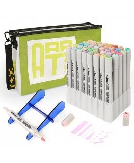 Double-sided markers - felt-tip pens ARRTX Oros, 40 colors, pastel shades