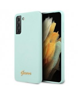Case Guess GUHCS21MLSLMGLB S21+ G996 blue/blue hardcase silicone Script Metal Logo