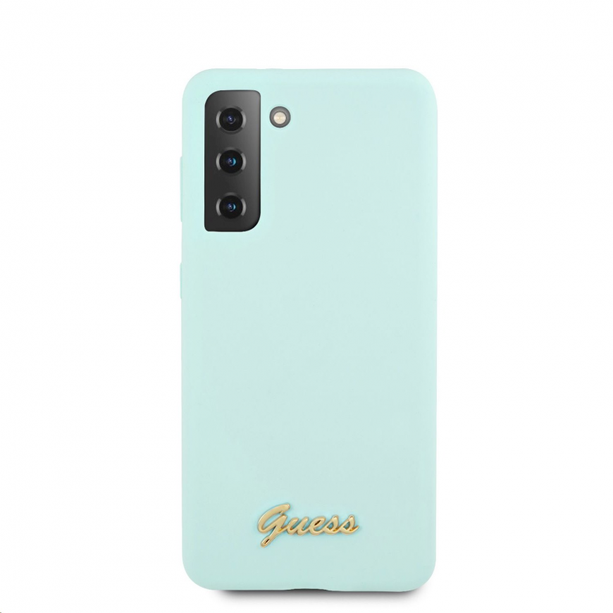 Case Guess GUHCS21MLSLMGLB S21+ G996 blue/blue hardcase silicone Script Metal Logo – 2