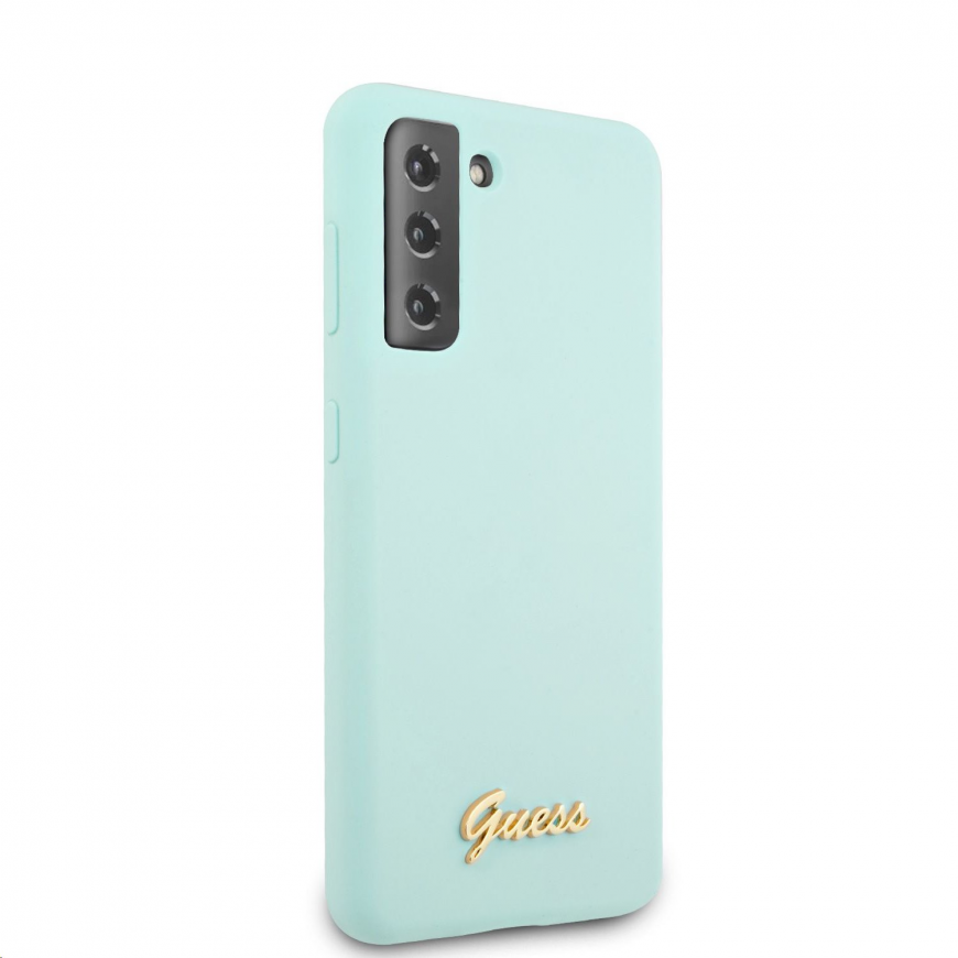 Dėklas Guess GUHCS21MLSLMGLB S21+ G996 mėlynas/mėlynas hardcase silikoninis Script Metal Logo – 3