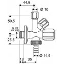 Kampinis ventilis Schell, 1/2&039&039 x 3/8&039&039 x 3/4&039&039 kombinuotas Kampinis ventilis Schell, 1/2&039&039 x 3/8&039&039 x 3/4&039&039 kombinuotas