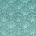 Night curtain Eurofirany JULIA from soft velvet with geometric fan pattern, 140X250 cm, loops/rings, color: turquoise Night curtain Eurofirany JULIA from soft velvet with geometric fan pattern, 140X250 cm, loops/rings, color: turquoise