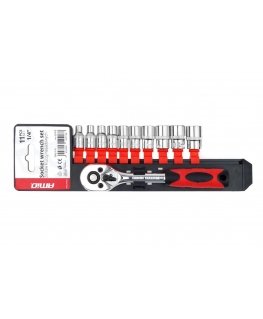 Amio Socket wrench set 11 pcs 1/4 "4-13mm