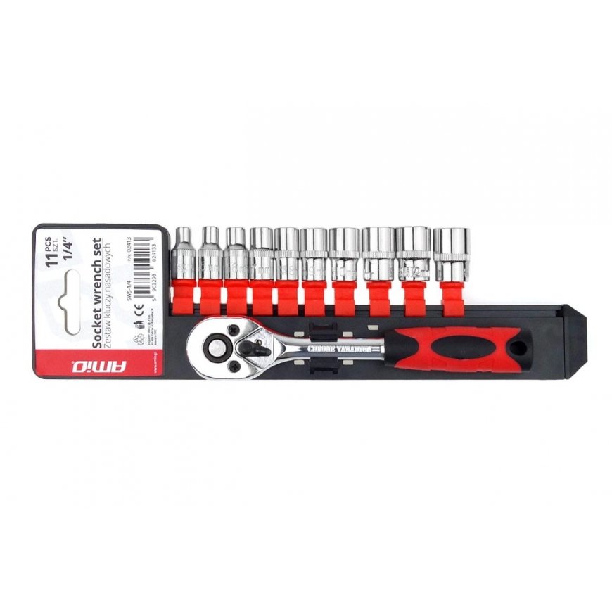 Amio Socket wrench set 11 pcs 1/4 "4-13mm