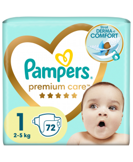 Pampers Premium Care Diapers, 1 Size (Mini), 72 Diapers, 2-5kg