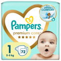 Pampers Premium Care Diapers, 1 Size (Mini), 72 Diapers, 2-5kg Pampers Premium Care Diapers, 1 Size (Mini), 72 Diapers, 2-5kg