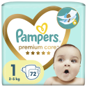 Pampers Premium Care Diapers, 1 Size (Mini), 72 Diapers, 2-5kg Pampers Premium Care Diapers, 1 Size (Mini), 72 Diapers, 2-5kg