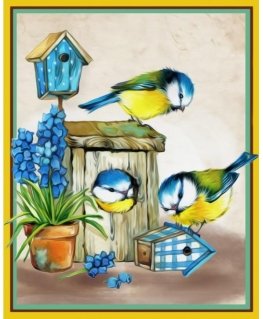 Beldizart Diamond painting set Friendly Birds 24х30 cm AZ-1475
