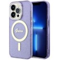Guess Apple iPhone 14 Pro Max 6.7 hardcase Glitter Gold MagSafe Purple