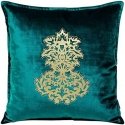 Eurofirany ROYAL 4 Velvet pillowcase with gold ornament, 45X45 cm, color: dark turquoise