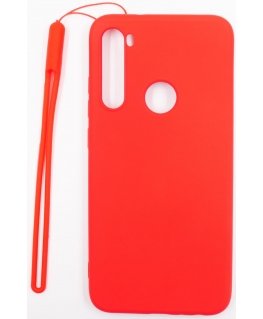Evelatus Xiaomi Xiaomi Redmi Note 8 / Redmi Note 8 2021 Soft Touch Silicone Case with Strap Red